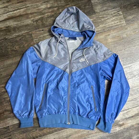 VTG Nike Jacket Mens M Windbreaker 80s Full Zip Colorblock Hooded - Picture 1 of 5